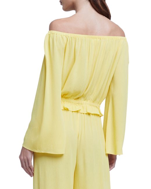 L'Agence Yellow Callan Off The Shoulder Top