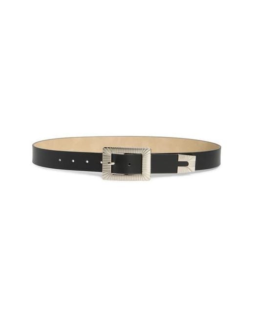 Steve Madden Black Ridged Buckle Belt