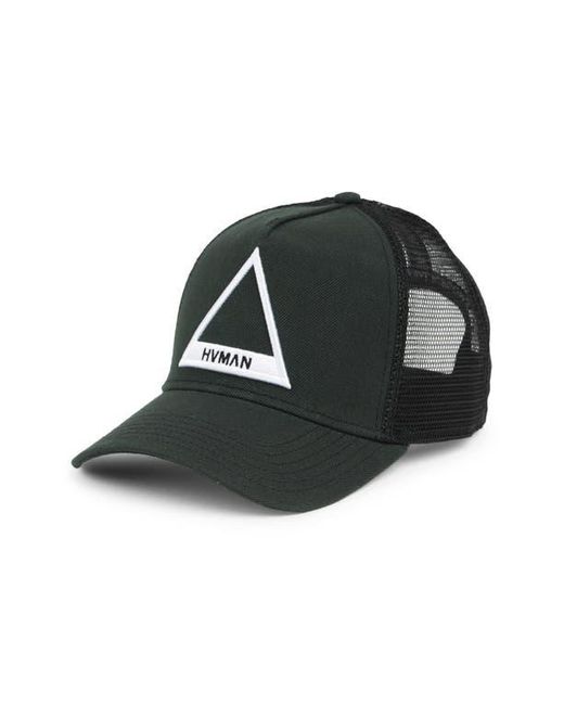 HVMAN Black Triangle Mesh Trucker Hat for men