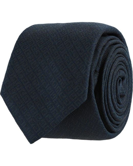 Givenchy Blue 4G Jacquard Silk Tie for men