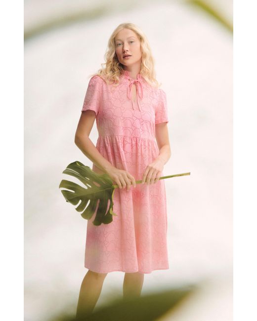 Barbour Pink Palmetto Broderie Anglaise Cotton Dress