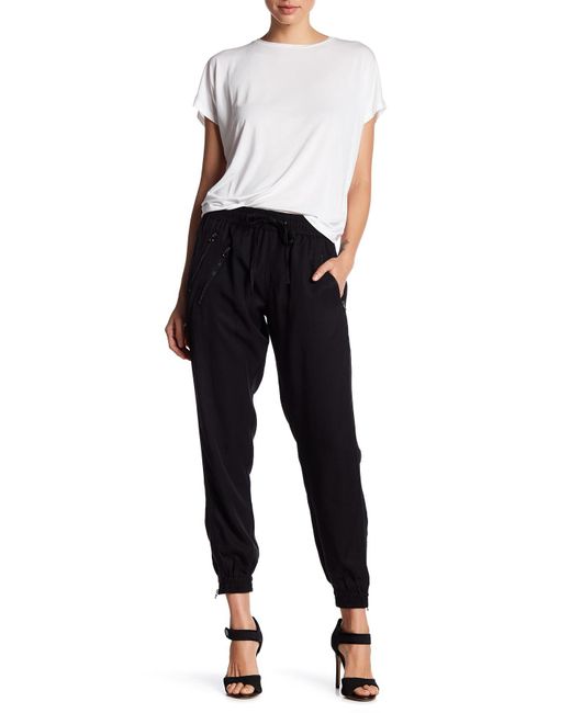 Fate Cotton Zip Jogger Pant in Black | Lyst