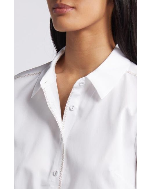 Wit & Wisdom White Roll Tab Button-Up Shirt