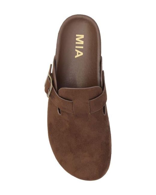 MIA Brown Buckle Strap Mule