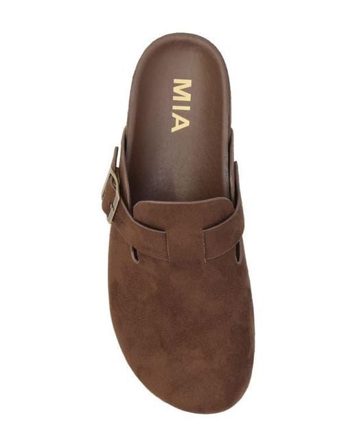 MIA Brown Buckle Strap Mule