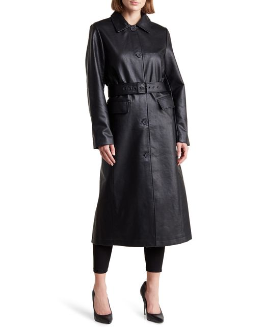 Rebecca Minkoff Black Faux Leather Trench Coat