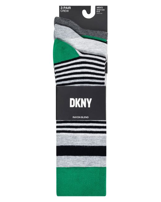 DKNY Green Assorted 3-pack Crew Socks for men