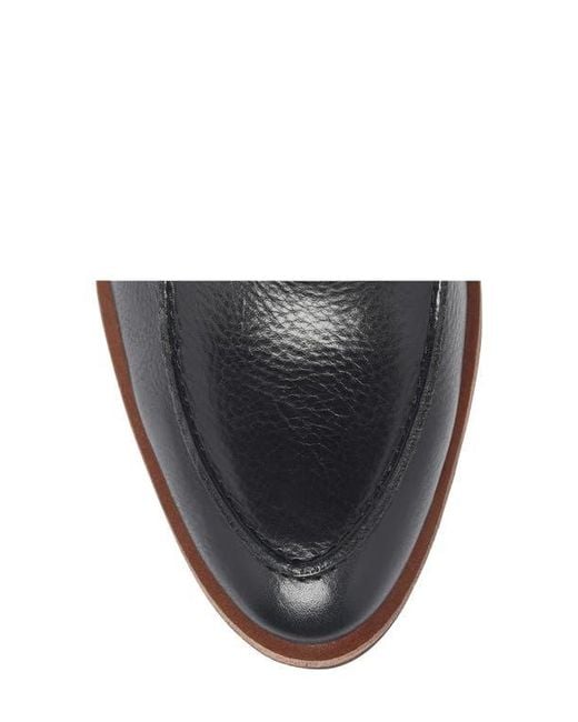Kork-Ease Black Almond Toe Leather Block Heel Booties