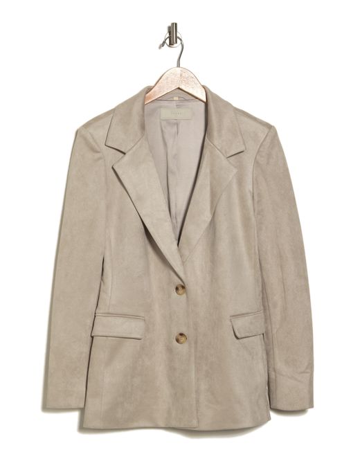 Blank NYC Natural Faux Suede Notch Lapel Blazer