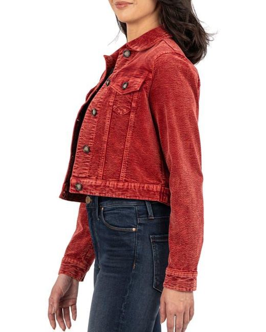 Kut From The Kloth Red Julie Corduroy Crop Jacket