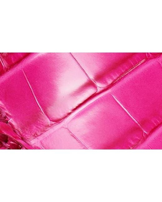 Weejun Embroidered G.H. Bass & Co. Mary Jane Weejun Croc Embossed Leather Loafer in Pink ...