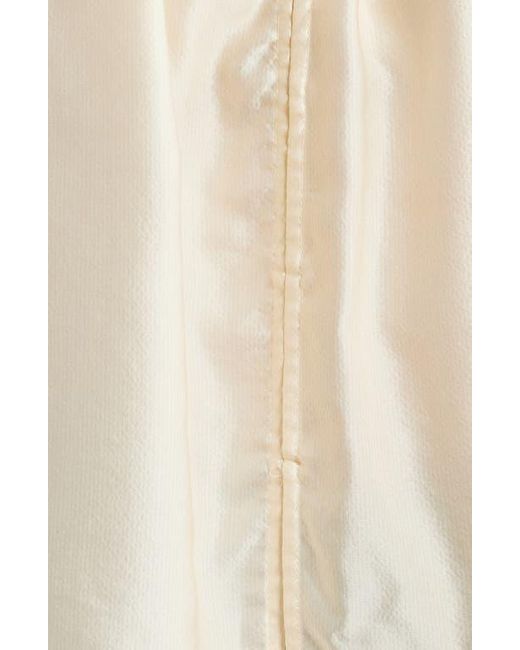 FRAME Natural Smocked Silk Blend Top