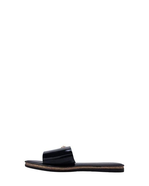 Bebe Black Charm Slide Sandal