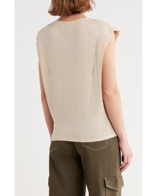 Democracy Natural Tie Front Sleeveless Knit Top