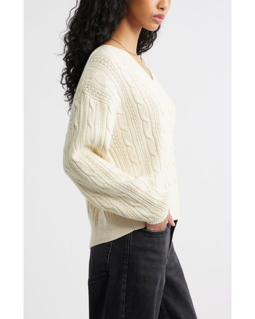 BP. Natural Bow Back Cable Knit Sweater