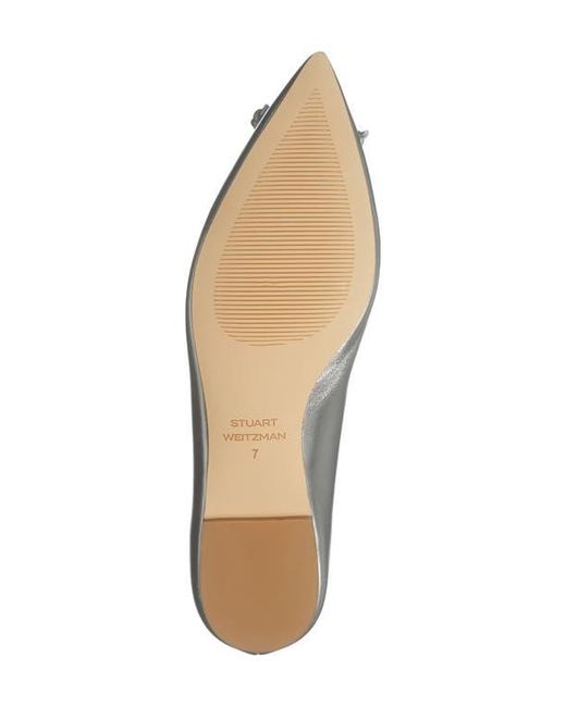 Stuart Weitzman White Gabby Bow Flat