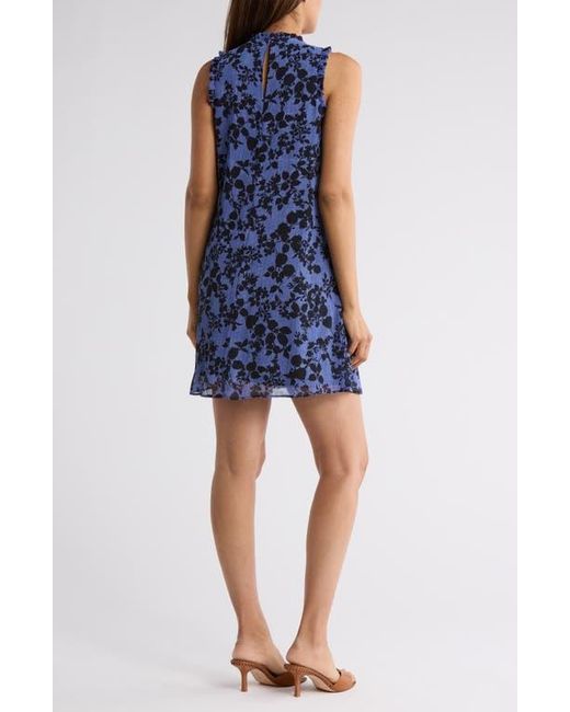Tommy Hilfiger Blue Ruffled Sleeveless Chiffon Shift Dress