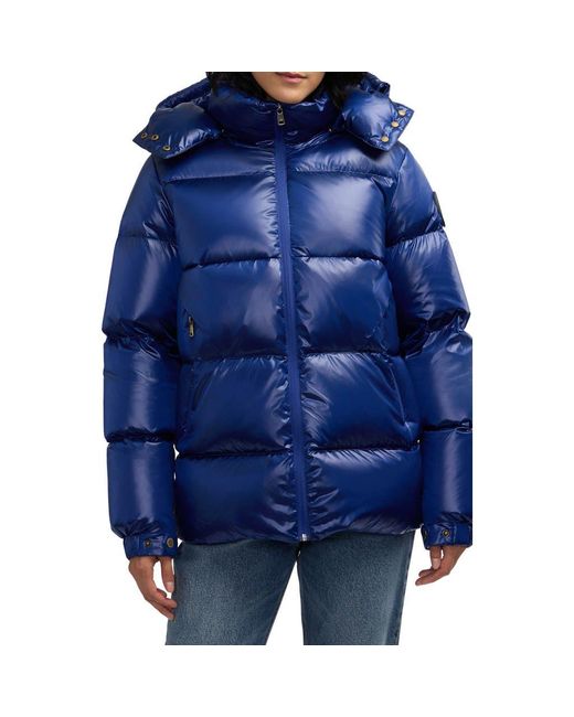 Scotch & Soda Blue Vivienne Boxy Water Repellent Quilted Down Jacket