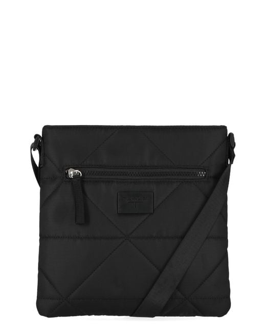 Tahari Black Janie Nylon Diamond Quilt Crossbody Bag