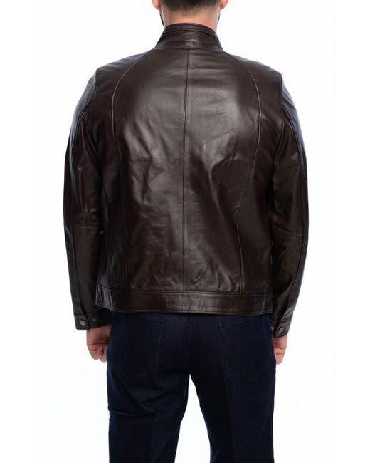 VELLAPAIS Black Smooth Leather Jacket for men