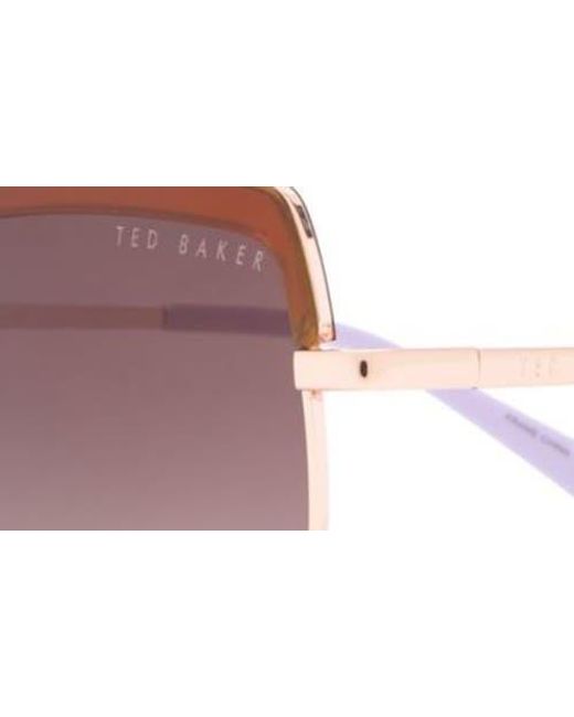 Ted Baker Purple 55Mm Square Sunglasses