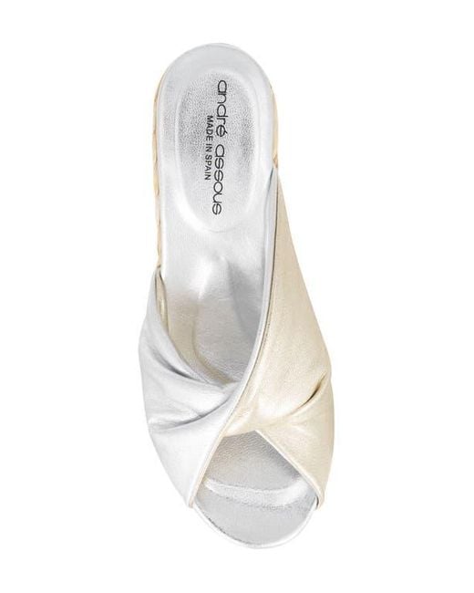 Andre Assous White Merida Wedge Sandal