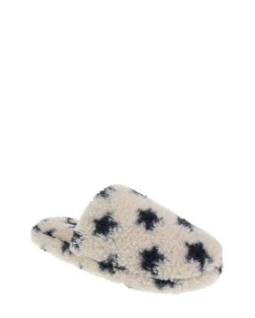 Rachel Roy Gray Star Print Faux Fur Slipper