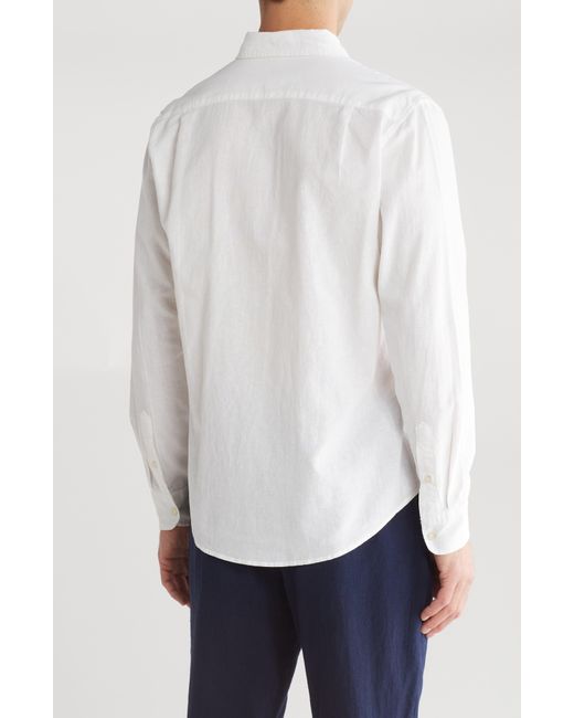 Tailor Vintage White Puretec Cooltm Linen & Cotton Button-up Shirt for men