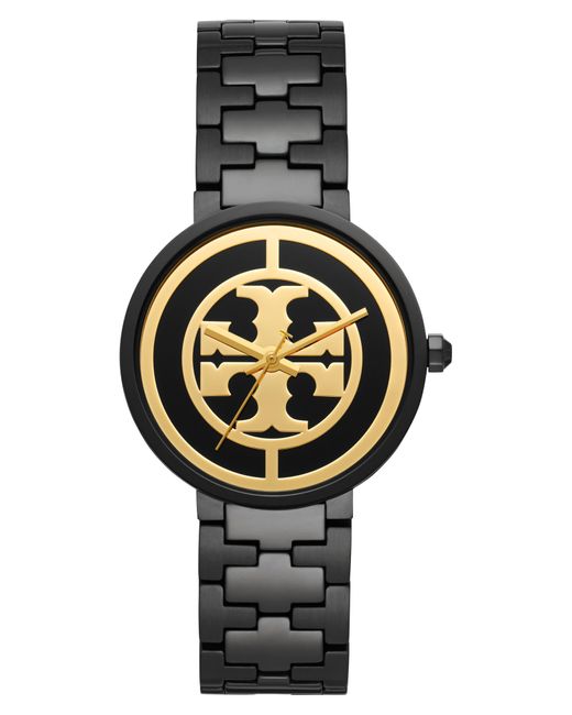 Tory Burch Reva Black Stainless Steel & Bracelet Watch