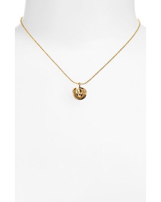 Leith Metallic Cz Cowboy Hat Pendant Necklace