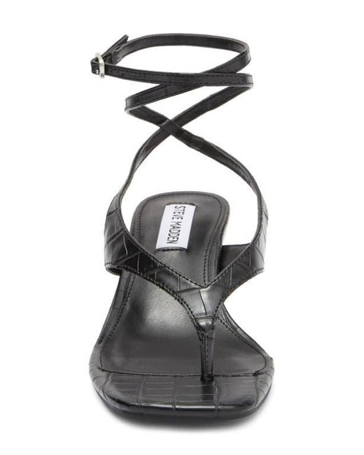 Steve Madden Black Rayger Ankle Strap Heel Sandal