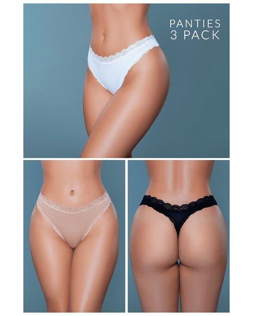 Be Wicked Black Mandy Thong 3-Pack