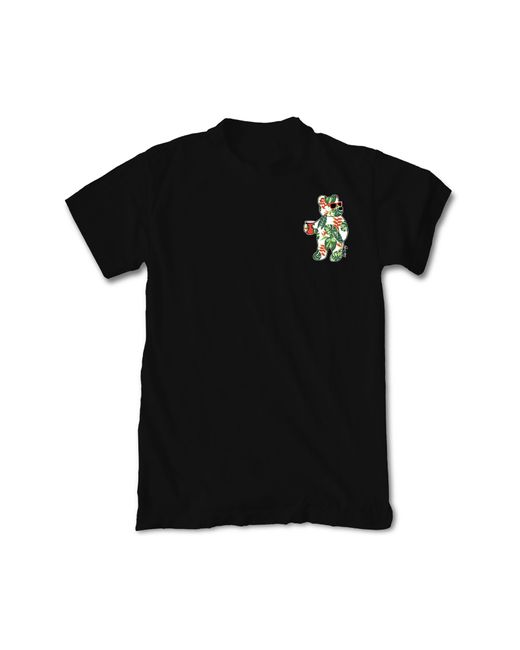 Riot Society Black Leaves Bear Graphic T-shirt for men