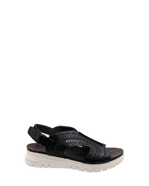David Tate Black Moda Slingback Platform Wedge Sandal