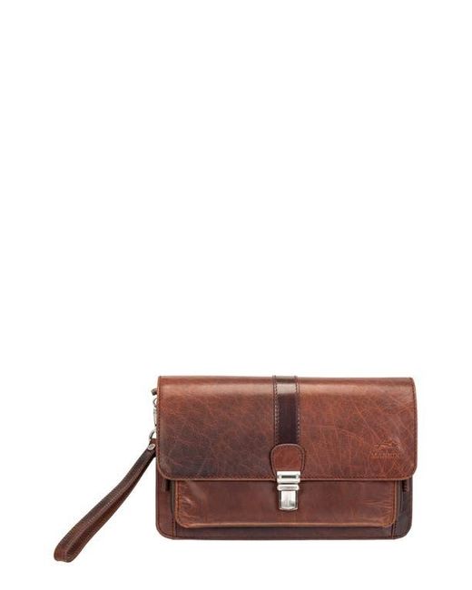 Mancini Brown Buffalo Messenger Bag for men