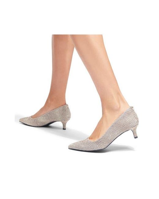 Kurt Geiger Natural Kensington Flexi Pointed Toe Kitten Heel Pump