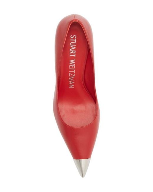 Stuart Weitzman Red Stuart Capsize Pointed Toe Pump