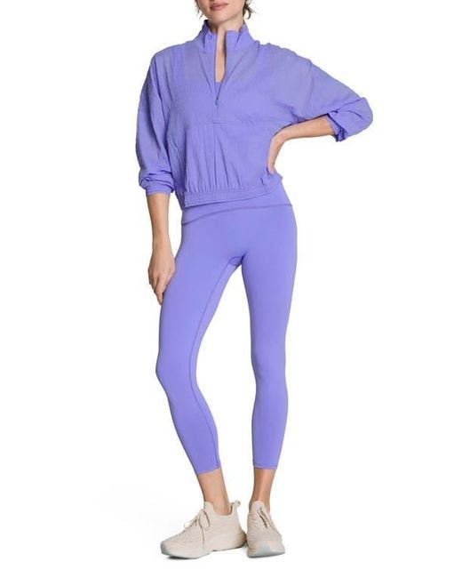 Spanx Purple Active Run Water Resistant Half-Zip Jacket
