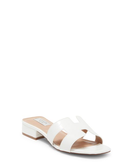 Steven New York Hutchy Croc Embossed Sandal in White | Lyst