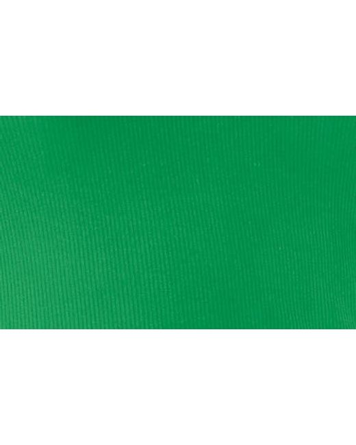 Halogen® Green Fitted Ribbed Tank Top