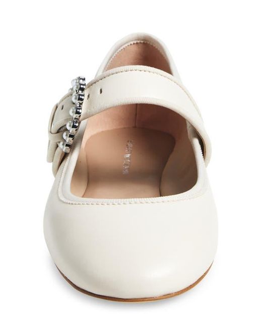 Stuart Weitzman White Piper Mary Jane Ballet Flat