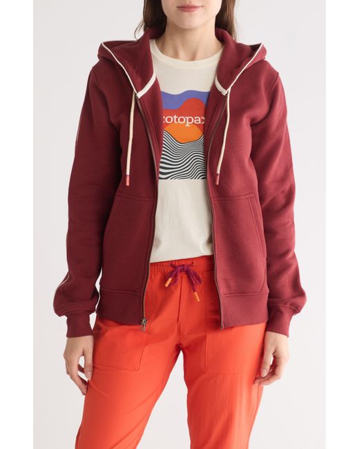 COTOPAXI Red Do Good Organic Cotton Blend Graphic Zip-up Hoodie