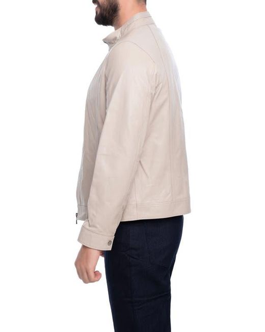 VELLAPAIS Natural Smooth Leather Jacket for men