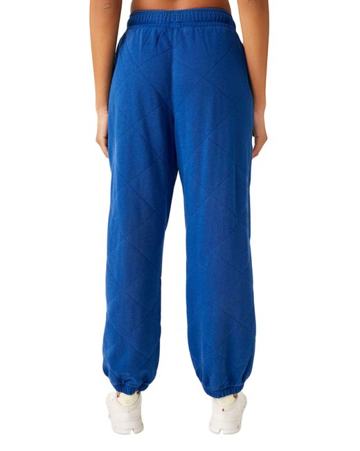 Free People Blue All Star Quilted Cotton Blend joggers