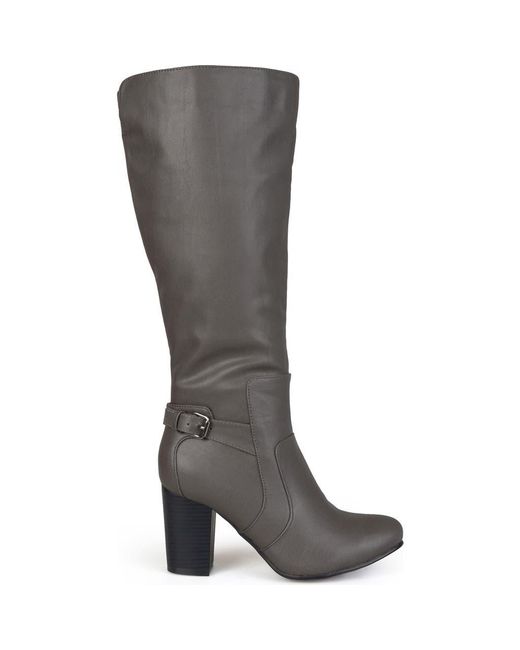 Journee Collection Gray Journee Carver Heeled Tall Boot