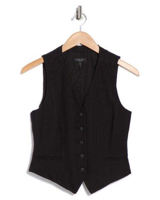 Rag & Bone Black Cressida Cotton & Linen Vest