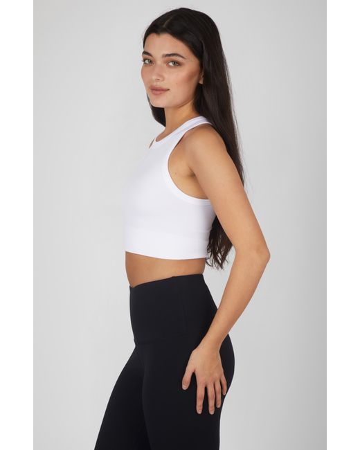 90 Degrees Black 3-pack Seamless Ribbed Crop Tank Tops