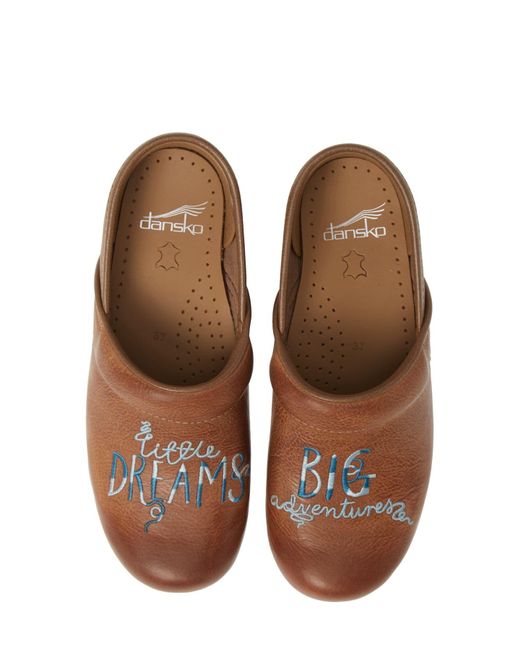 Dansko Brown Twin Pro Embroidered Clog
