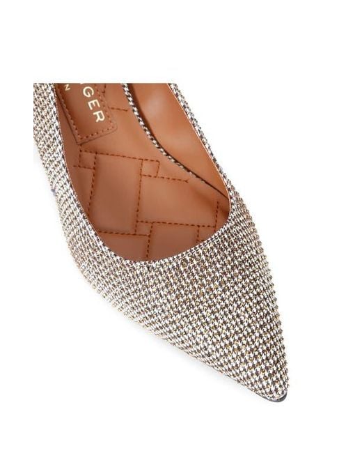 Kurt Geiger Natural Kensington Flexi Pointed Toe Kitten Heel Pump