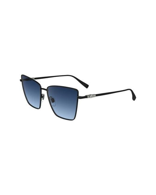 Longchamp Blue 55Mm Gradient Square Sunglasses